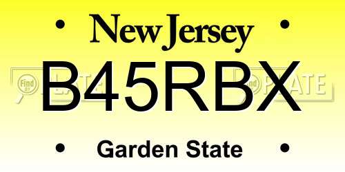 B45RBX New Jersey License Plate
