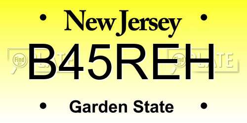 B45REH New Jersey License Plate
