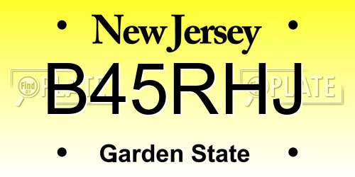B45RHJ New Jersey License Plate