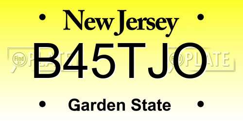 B45TJO New Jersey License Plate