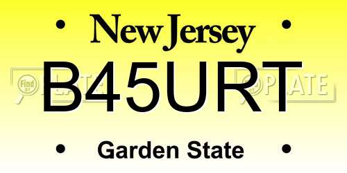 B45URT New Jersey License Plate