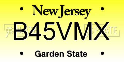 B45VMX New Jersey License Plate