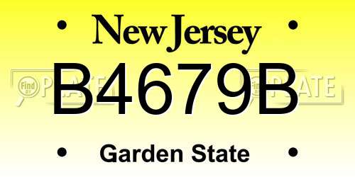 B4679B New Jersey License Plate