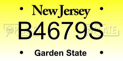 B4679S New Jersey License Plate