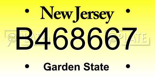 B468667 New Jersey License Plate