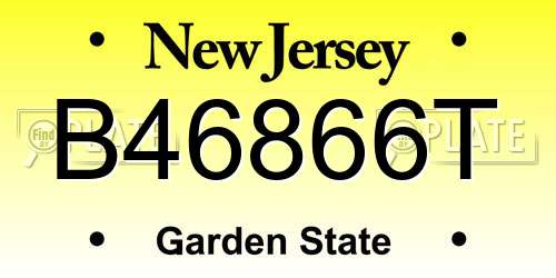 B46866T New Jersey License Plate