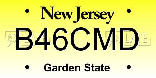 B46CMD New Jersey License Plate