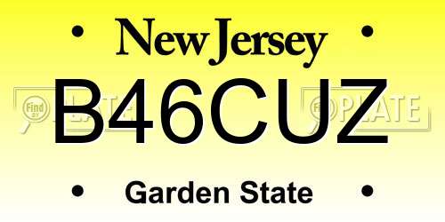 B46CUZ New Jersey License Plate