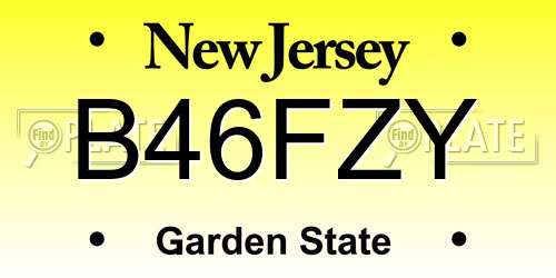 B46FZY New Jersey License Plate