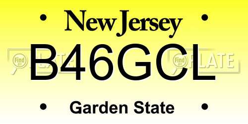 B46GCL New Jersey License Plate