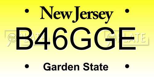 B46GGE New Jersey License Plate