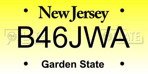 B46JWA New Jersey License Plate
