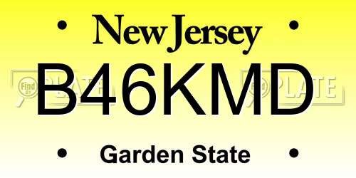 B46KMD New Jersey License Plate