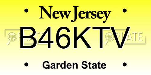 B46KTV New Jersey License Plate