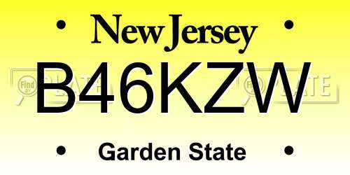 B46KZW New Jersey License Plate