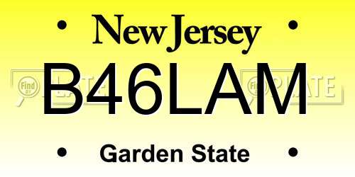 B46LAM New Jersey License Plate