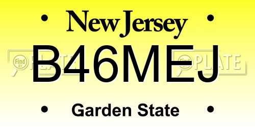 B46MEJ New Jersey License Plate