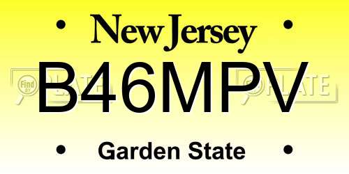 B46MPV New Jersey License Plate