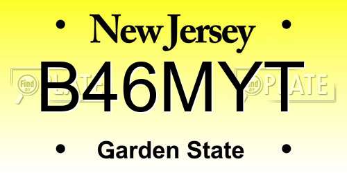 B46MYT New Jersey License Plate