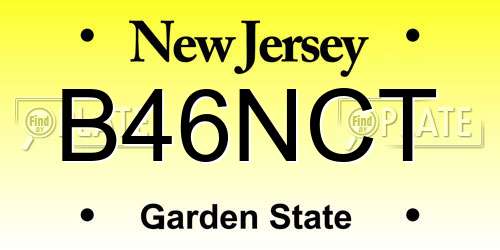B46NCT New Jersey License Plate
