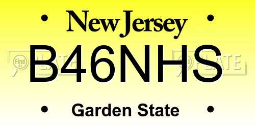 B46NHS New Jersey License Plate