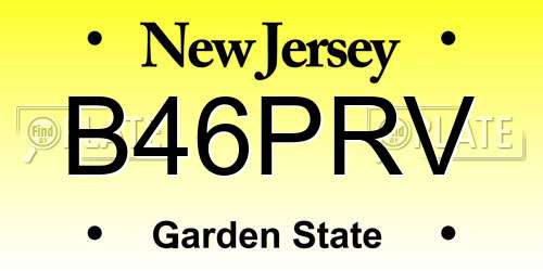 B46PRV New Jersey License Plate