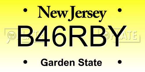 B46RBY New Jersey License Plate