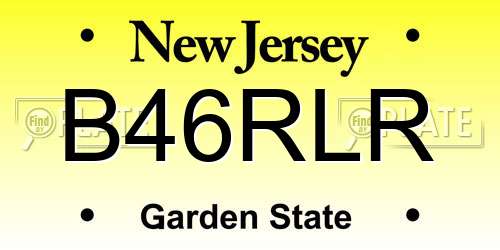 B46RLR New Jersey License Plate