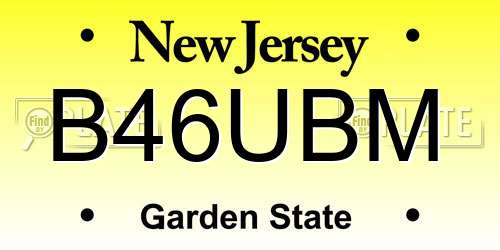 B46UBM New Jersey License Plate