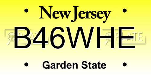 B46WHE New Jersey License Plate