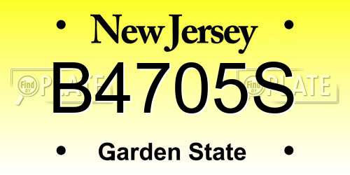 B4705S New Jersey License Plate