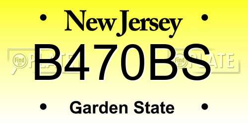 B470BS New Jersey License Plate