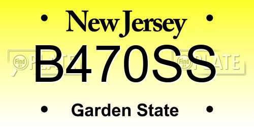 B470SS New Jersey License Plate