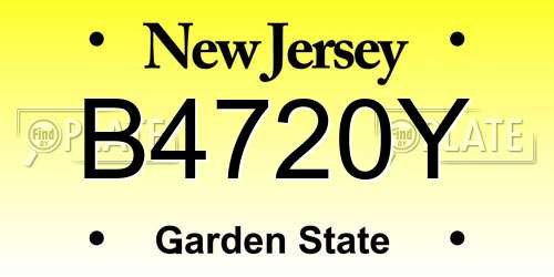 B4720Y New Jersey License Plate