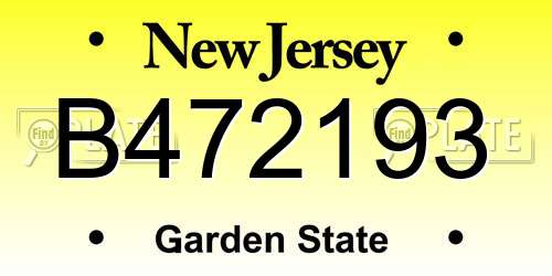 B472193 New Jersey License Plate