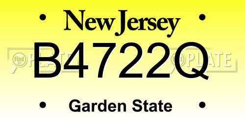 B4722Q New Jersey License Plate