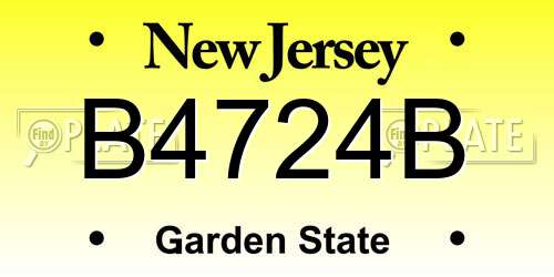B4724B New Jersey License Plate
