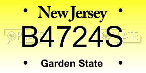 B4724S New Jersey License Plate