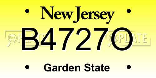B4727O New Jersey License Plate