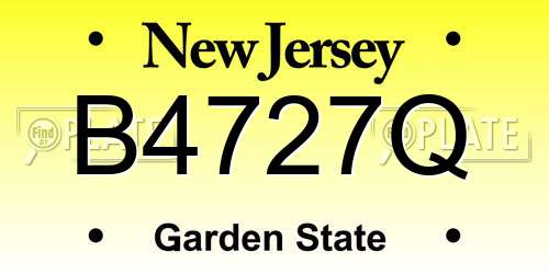 B4727Q New Jersey License Plate