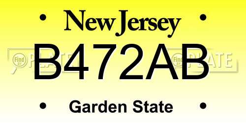 B472AB New Jersey License Plate