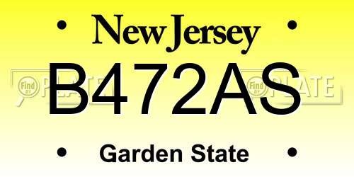 B472AS New Jersey License Plate