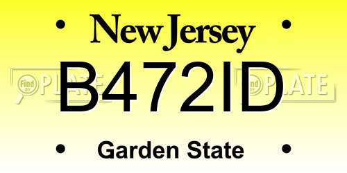 B472ID New Jersey License Plate