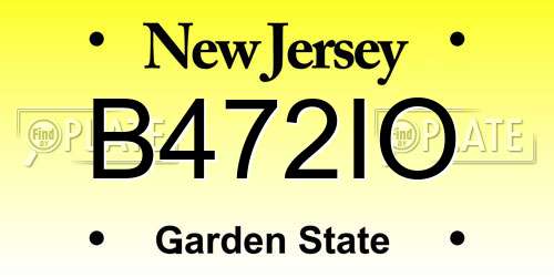 B472IO New Jersey License Plate
