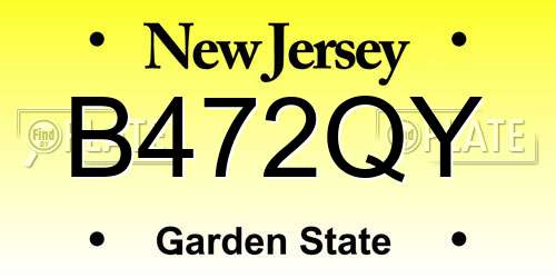 B472QY New Jersey License Plate