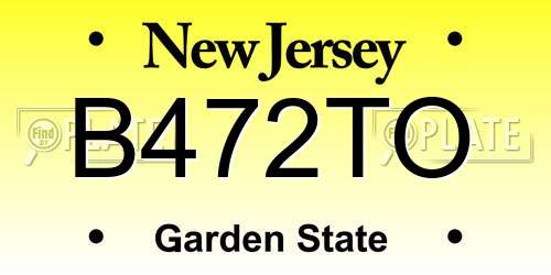 B472TO New Jersey License Plate