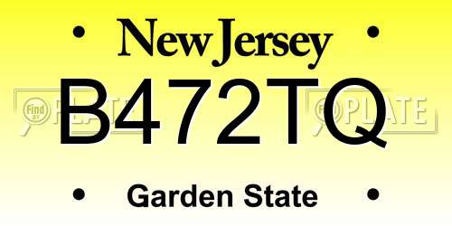 B472TQ New Jersey License Plate