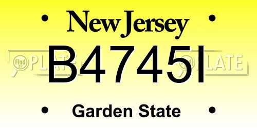B4745I New Jersey License Plate