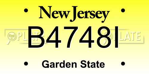 B4748I New Jersey License Plate