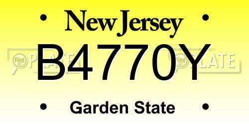 B4770Y New Jersey License Plate